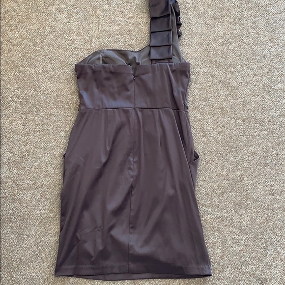 Silver Formal One Shoulder Dress (with Pockets) - Picture 4 of 8